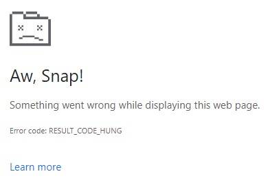 Chrome browser error